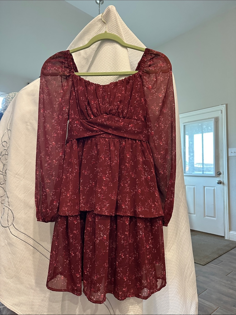 NWT Francesca’s Martina Burgundy Floral Mini Dress XS Flawed